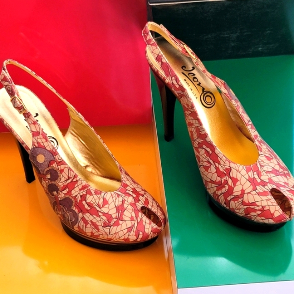 ❗️ICON Red Peep Toe Heels ❗️ NIB